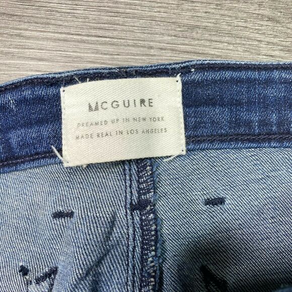 MCGUIRE DENIM | sz 24 Women's Medium Wash Exposed Zipper Gotham Slim Jeans - Picture 6 of 11